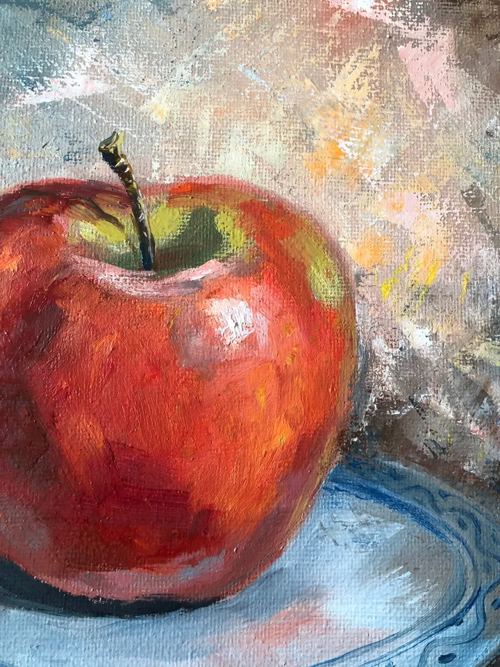 Apple Painting Fruits Oil Painting Original Kitchen Still life