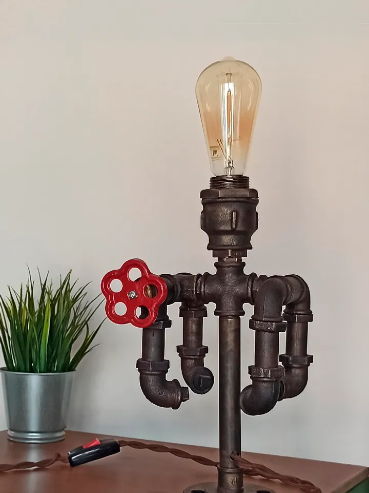 Iron Table Lamp / Night Light / Loft Style / Decor For Office and Apartment