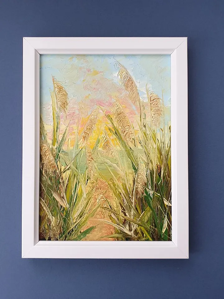 Beach Dunes Painting Coastal Original Art Landscape Wall Art Small Oil Painting