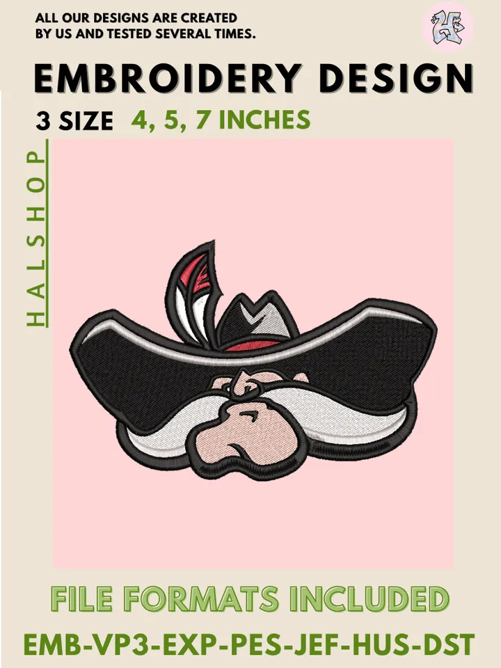 UNLV Rebels Logo Embroidery Design – NCAA College Team Machine Embroidery Files