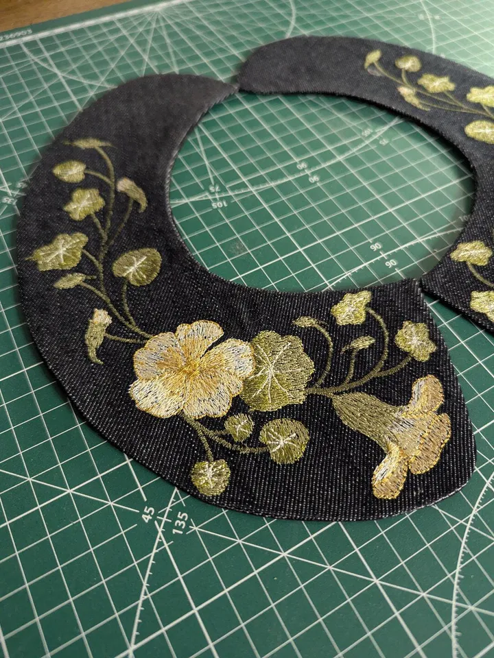 Machine embroidery design collar &quot;Nasturtium&quot;
