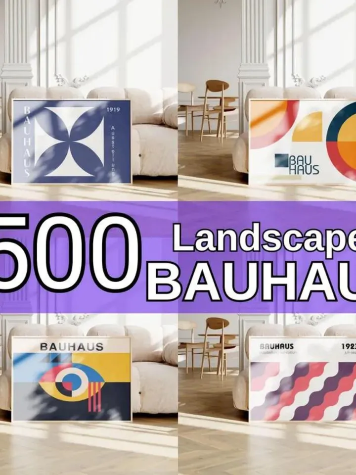 4250+ Bauhaus Printable Poster Bundle Mid Century Modern Abstract Geometric Wall Art Set Minimalist Digital Download Home Decor Pack