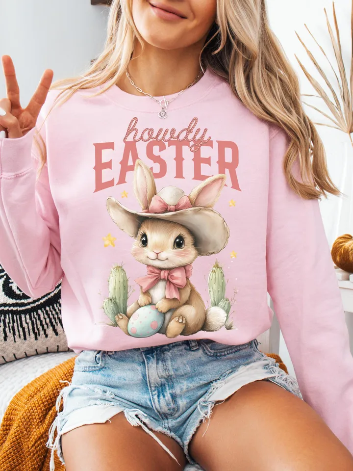 Howdy Easter PNG, Digital Download,Easter png,Kids Easter png,Digital Design,Happy Easter,Western Easter png,Western Bunny png,Trendy png