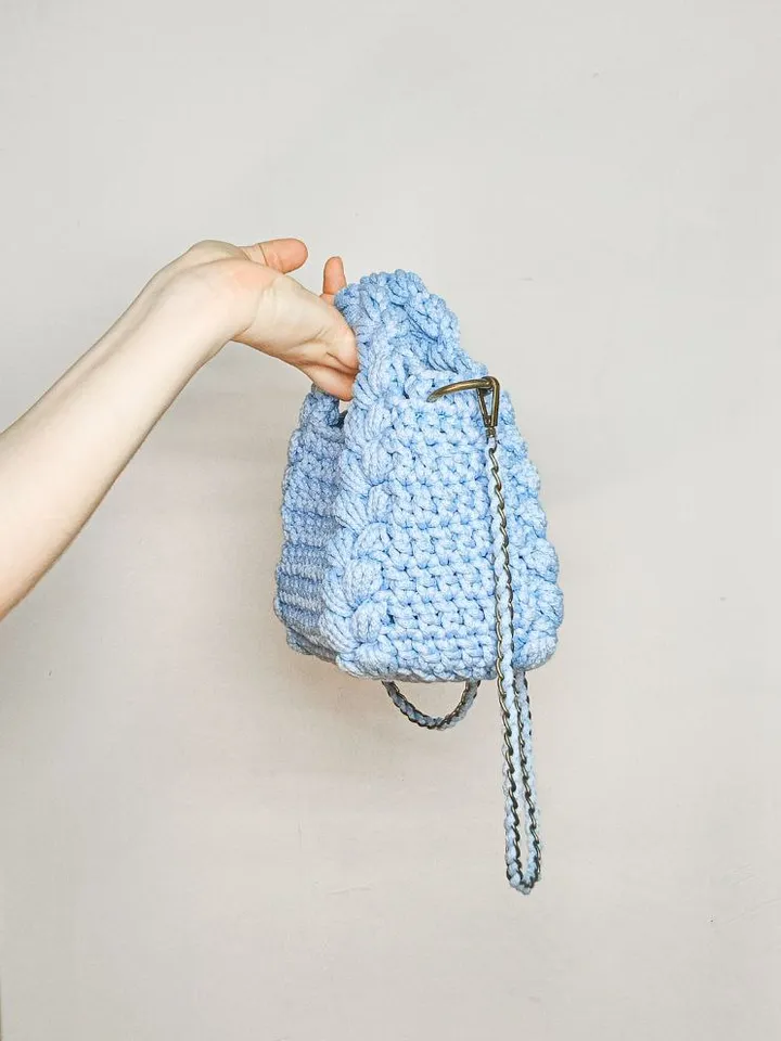 Crochet hobo small bag, handmade handbag, bohemian bag, knit bag
