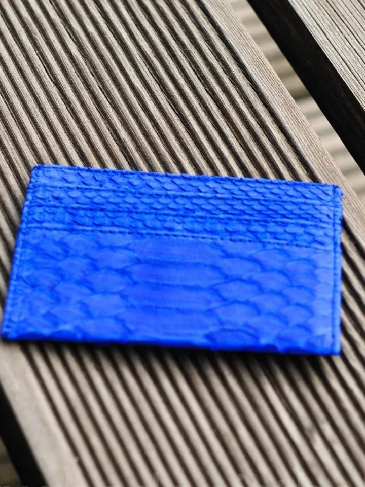 Business card holder | Credit Card Holder | Gift for him | Exotic leather cardholder | Python skin small wallet | Genuine python skin case