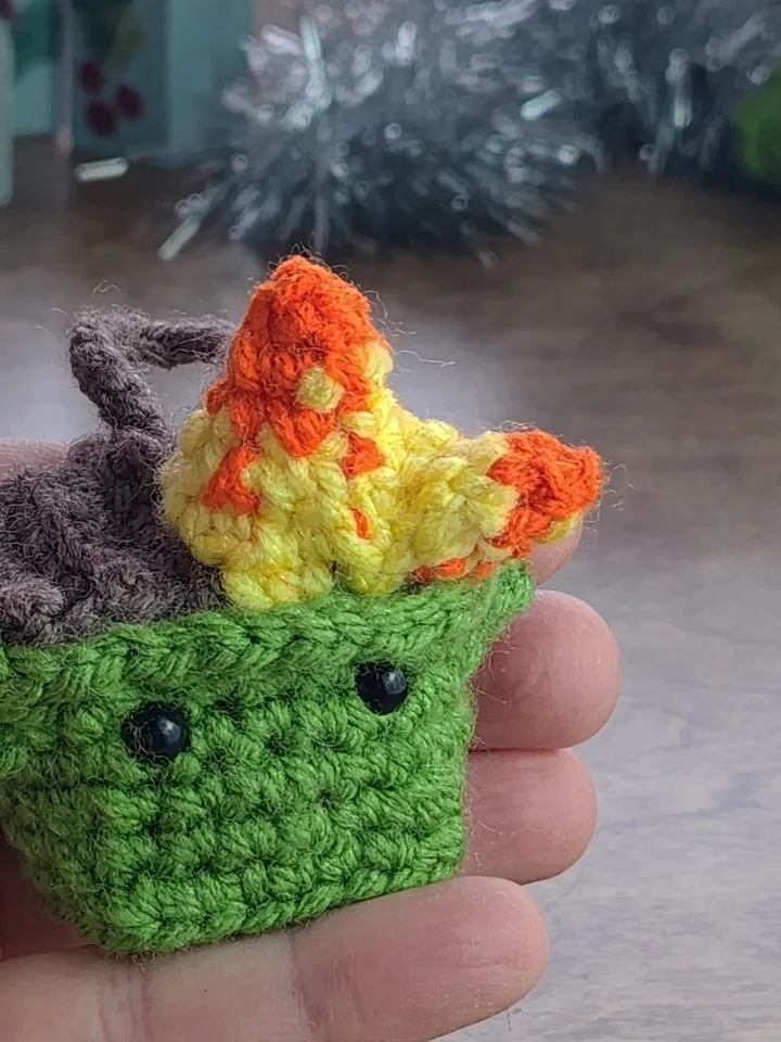 Mini Dumpster Fire - No-Sew Crochet Pattern for a Fun Gift and Christmas Tree Ornament