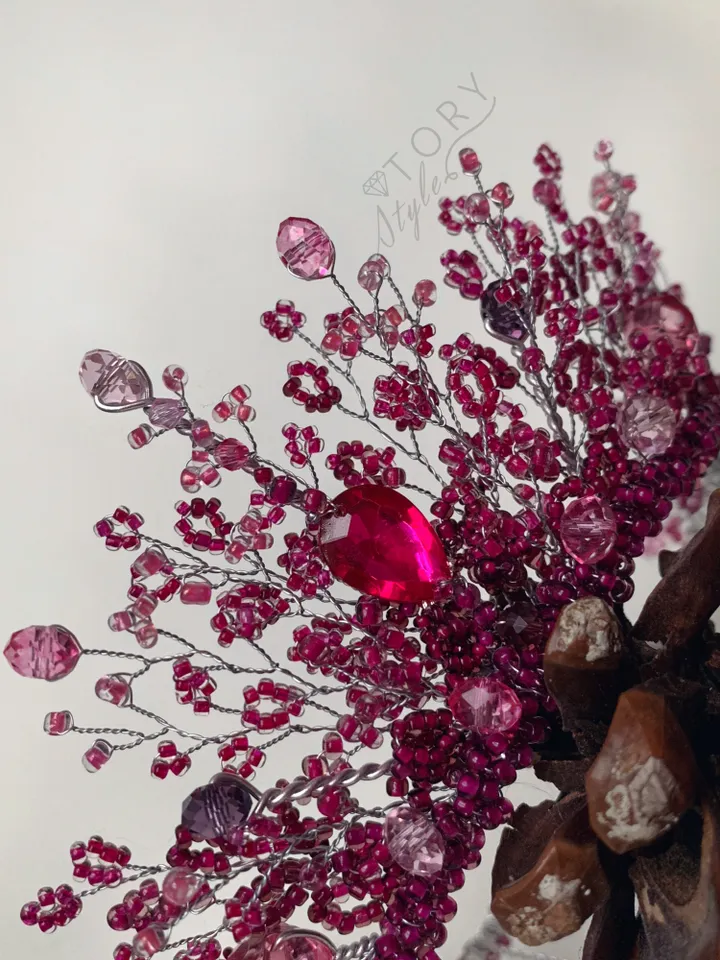 Dark pink crown, Pink tiara, Fuchsia crown, Raspberry tiara,Raspberry crown, Fuchsia tiara, Pink prom crown, Pink diadem