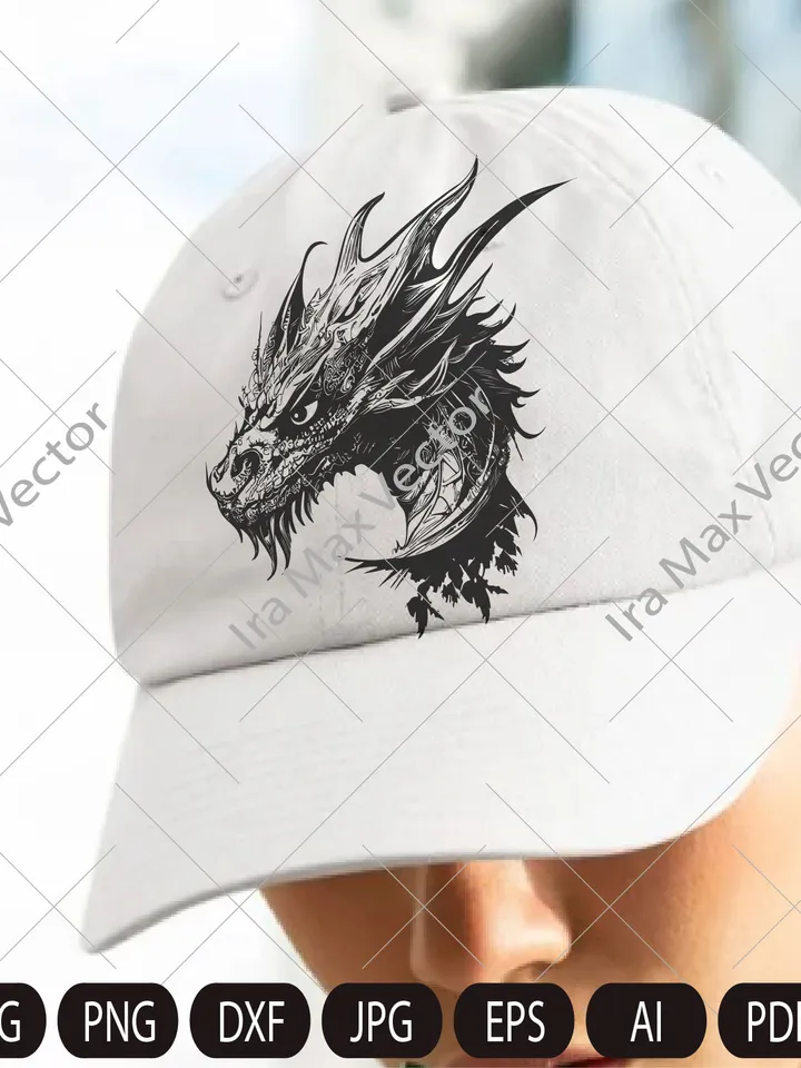 Dragon SVG,Dragon face , Tribal Dragon SVG, Dragon Tattoo svg, Dragon Silhouette, Dragon Vector, Dragon Clipart, Cut File Cricut, Silhouette