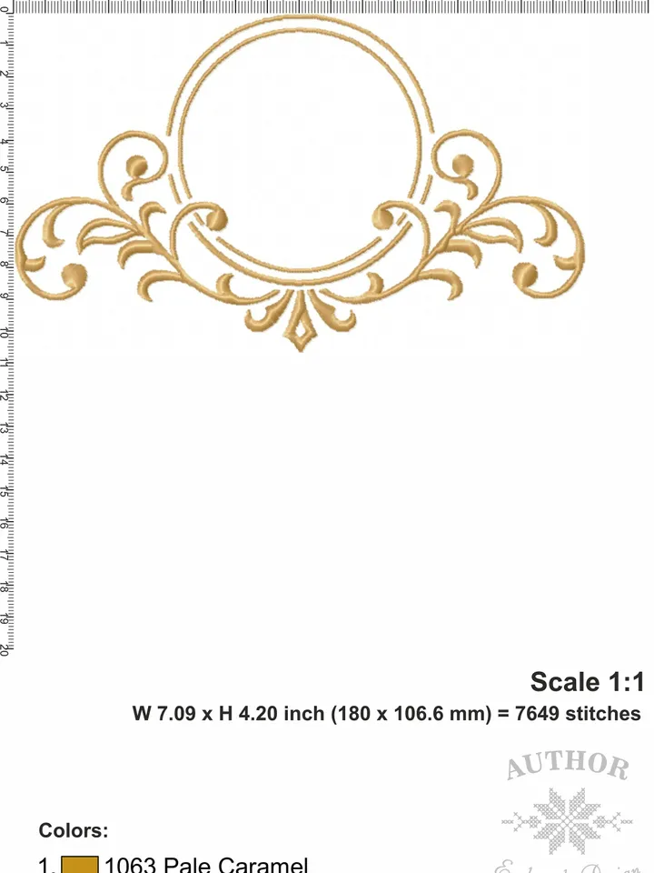 Scroll border embroidery designs Machine embroidery pattern 3 size, Embroidery files monogram frame, Vintage elegant decor towel #R4