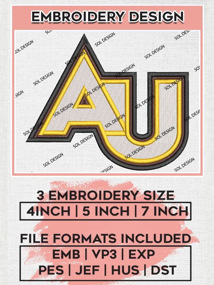 Ni.kee AU Panthers College Team Logo Embroidery Design Files, NCAA Adelphi Panthers Machine Embroidery, NCAA Teams, 3 sizes, NCAA Machine embroidery designs, Digital Download