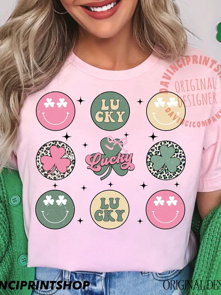 St Patty’s Day Green Smile Png, Retro St.Patrick's png, St.Patrick's Day png, Retro Groovy St.Patrick's png, Lucky png, Shamrock, Png design