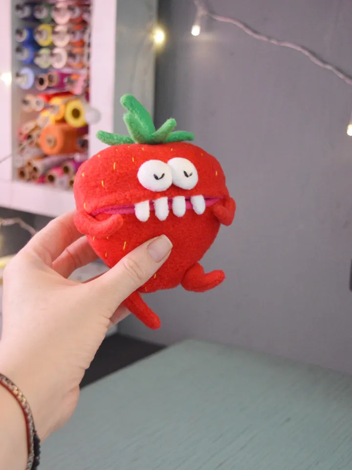 Fleece Plush Toy Pattern – Cute Strawberry Softie PDF
