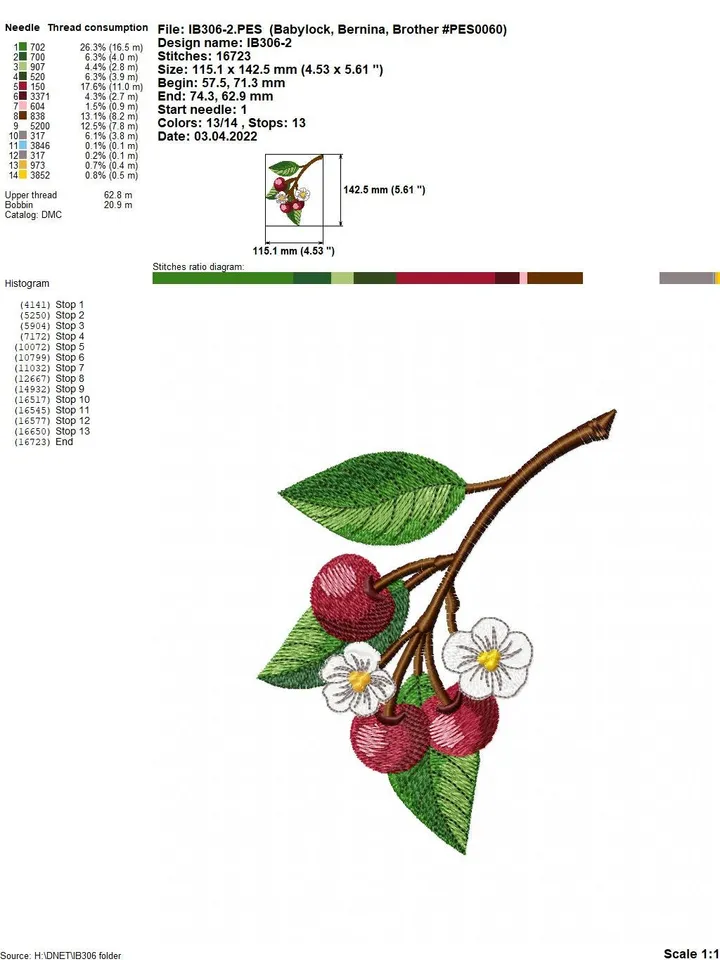 Cherry blossom set 3D machine embroidery design applique pattern digital embroidery pattern home and clothing décor embroidery motif floral