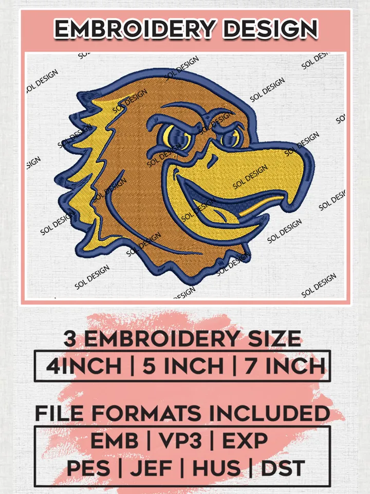 Marquette Golden Eagles Mascot Embroidery Designs, NCAA Logo Embroidery Files, NCAA Marquette Golden Logo, NCAA Embroidery Designs, Machine Embroidery Designs, Digital Download