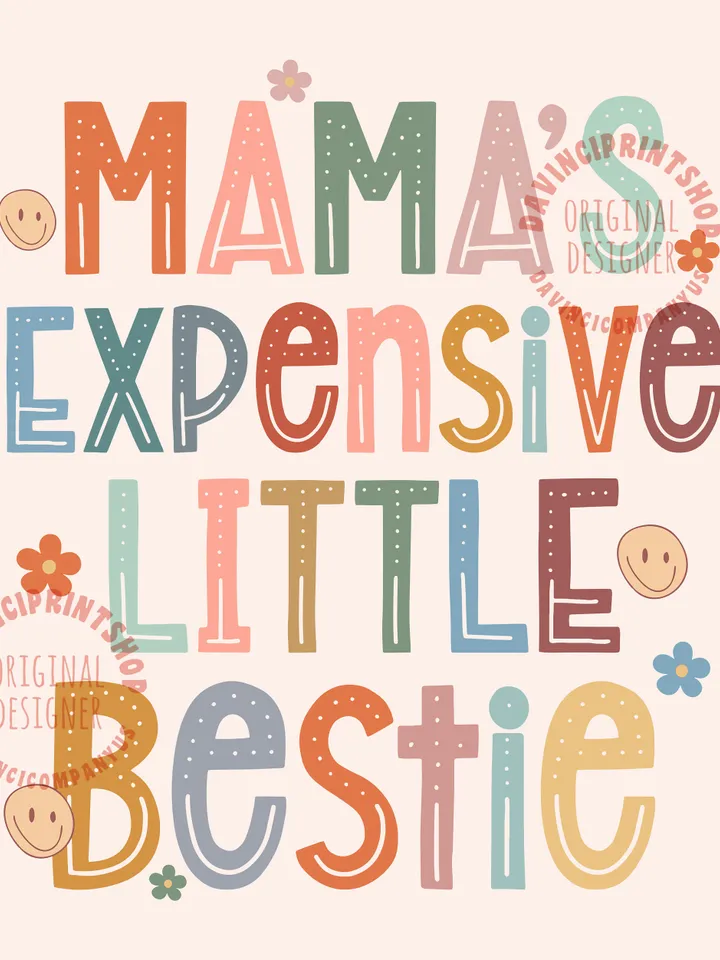 Mama's Expensive little bestie Svg Png, Retro Boho Style For Little Girl, Kids Sublimation, Toddler designs, Girl Shirt, boho svg, png