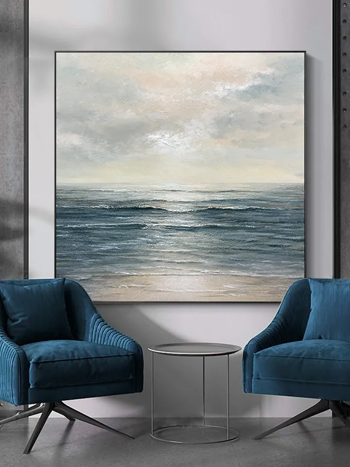 Abstract painting, Abstract art, Beach decoration, Home decoration, Large oil painting, Ocean art, Canvas painting, Mural, Bedroom mural