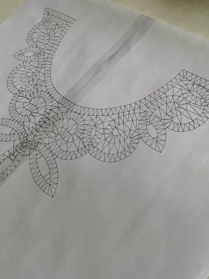 Bobbin lace Pattern Collar Ornament Lace decor