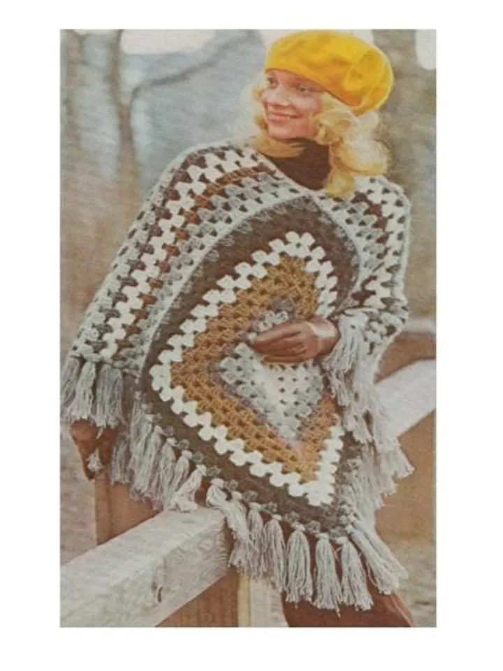Crochet poncho pattern, easy grandma, Poncho Crochet Pattern , Granny Square Poncho , granny square cardigan pdf