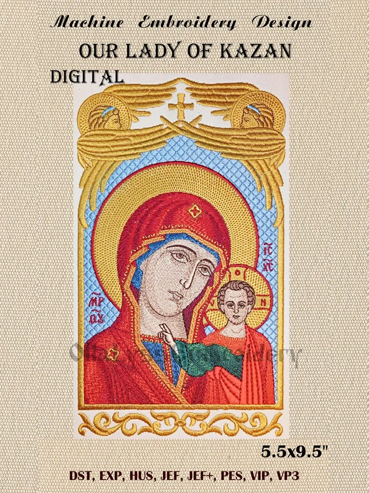 Our Lady of Kazan embroidery design