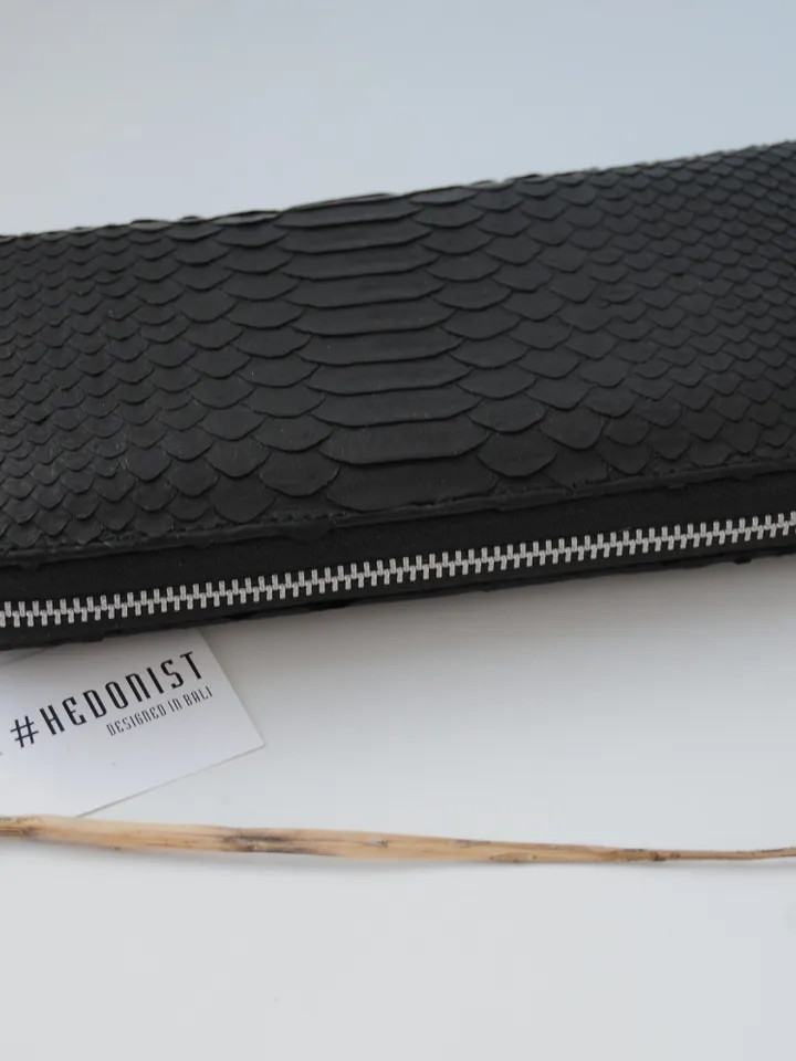 Wallet Black Python Skin | Exotic skin wallet | Unisex Wallet | Big Wallet | Men Wallet | Genuine Python Skin Wallet | Handmade Wallet