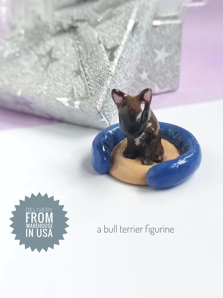a brown bull terrier figurine (US discount)