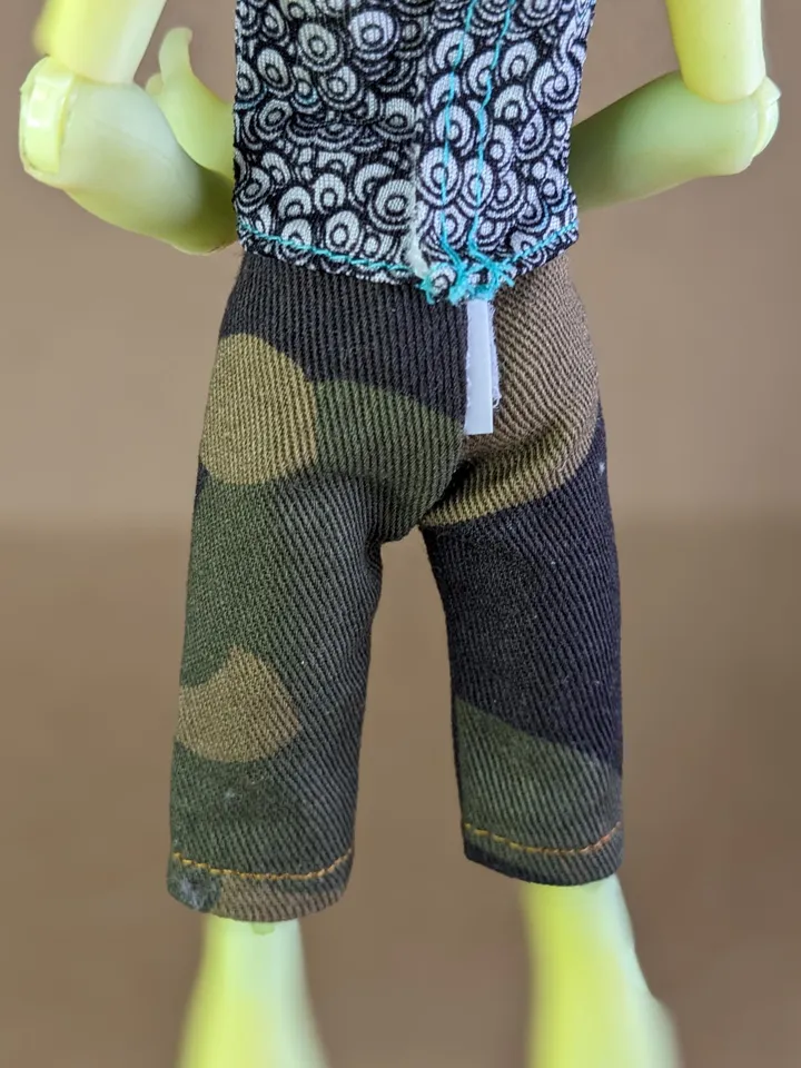Handmade Camo denim pants or shorts for 1/6 scale boy dolls