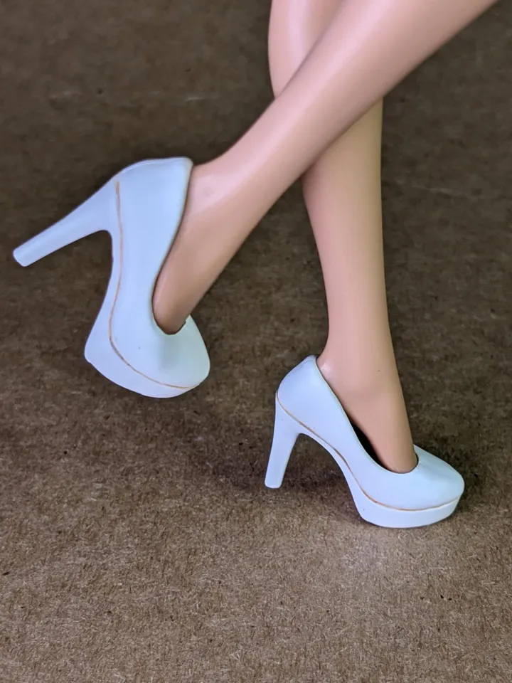 White heels shoes for fashion female dolls (Color Infusion, MH)