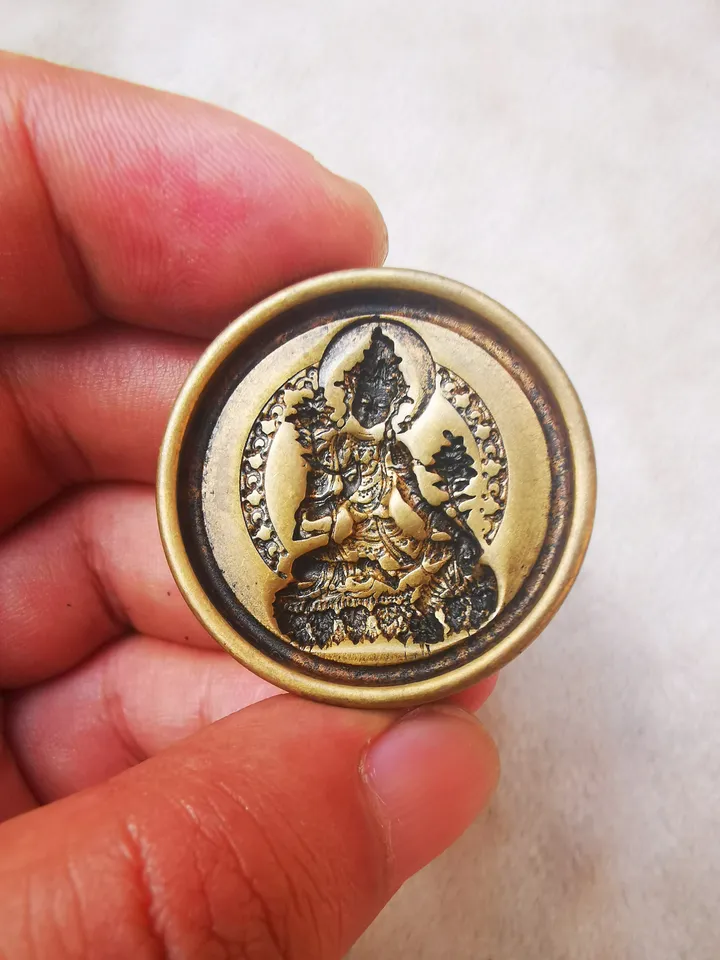 Gandhanra Old Tibetan Buddha Statue Tsa Tsa Mold,Copper Mould For Making Clay Buddha Statue, DIY Tsha Tsha Statue