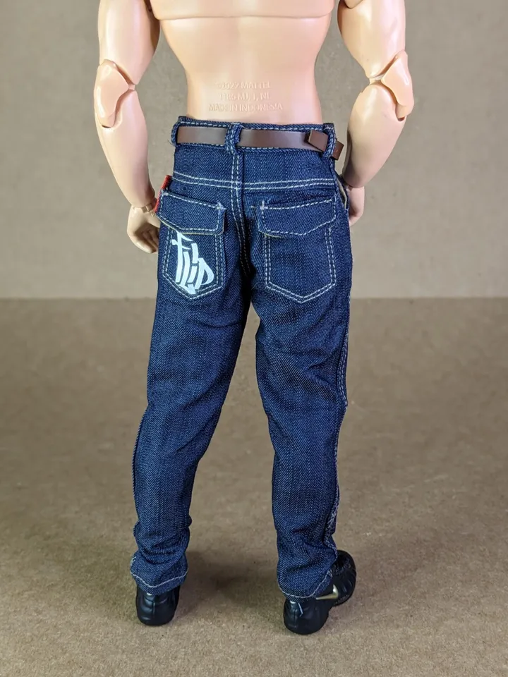 Navy jeans for 1/6 scale fashion male doll (muscular or action body)