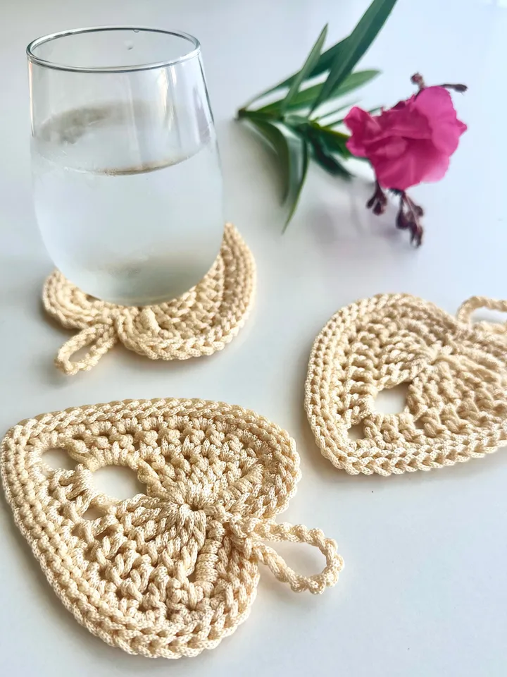 CROCHET Leaf Coaster Pattern Instant Download PDF Tutorial and Video | Easy crochet | Summer home decor | kitchen decor Gift idea
