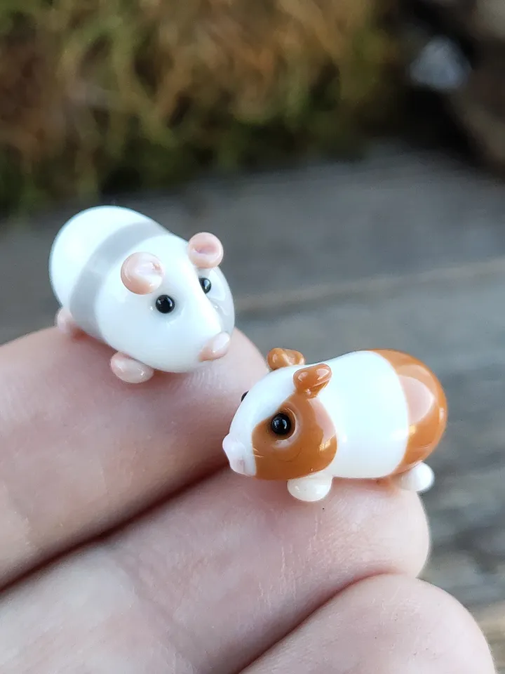 GUINEA PIG figurine GLASS figurines guinea pig gifts Pet guinea pig toy Glass guinea pig art miniature guinea pig Dollhouse Miniature animal
