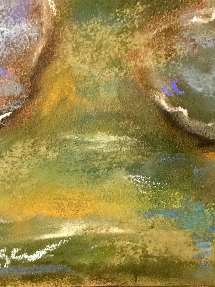 Water Lillies Monet inspired original soft pastel painting on sanded paper,one of a kind painting,wall hanging,unique gift home decoration.