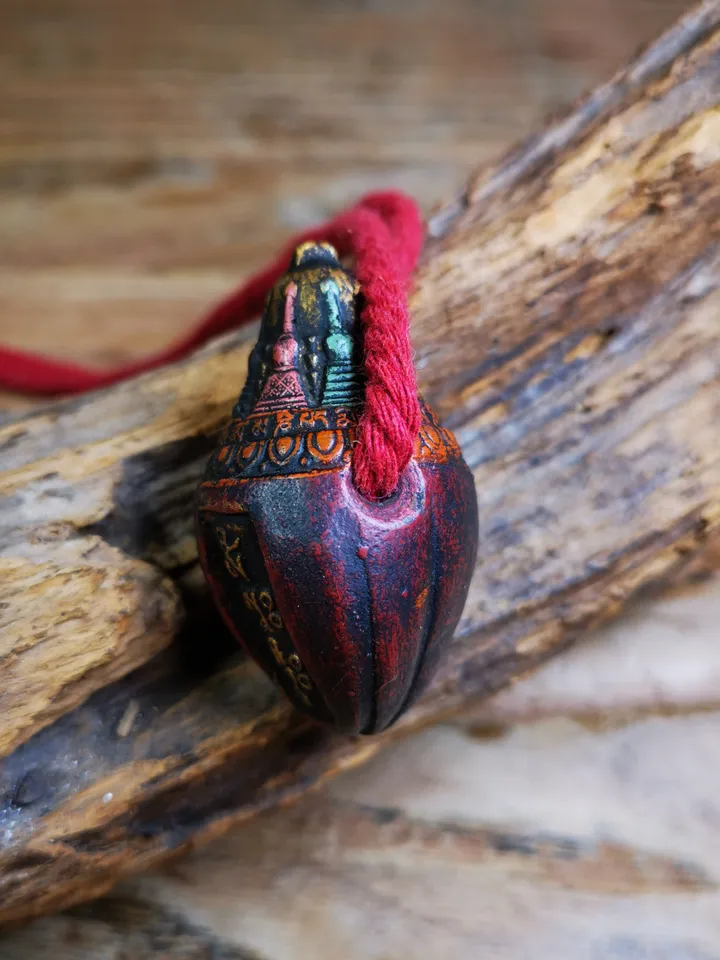 Gandhanra Old Tibetan Niang La Tsa Tsa Statue,Stupa Amulet,Pagoda Pendant,Small Size 48mm,50 Years Old