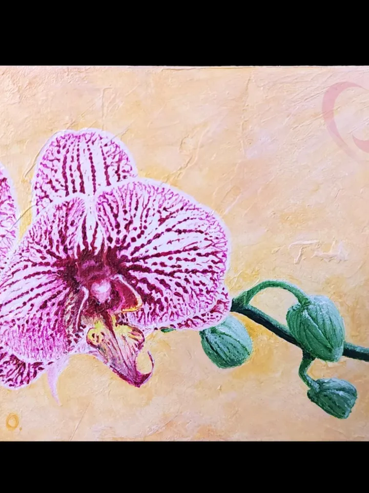 Orchid Flower Acrylic Painting Unique Gift for Orchid Lovers Cute Wall Art Decor for Mothers Day Thoughtful Gift