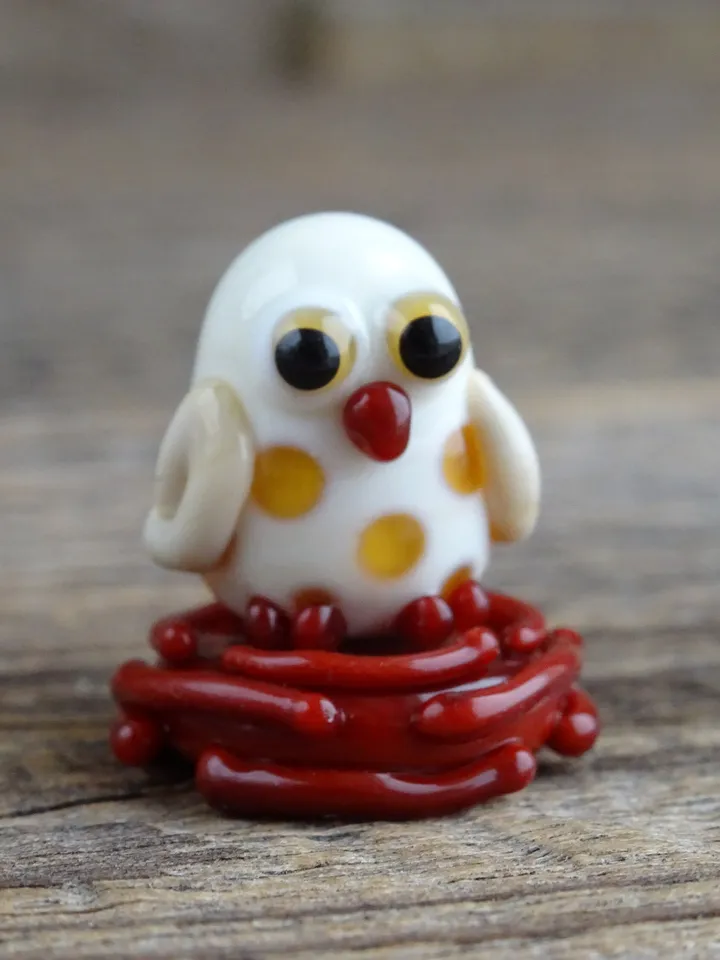 Owl figurine Glass owl Terrarium figurine Miniature animal Owl gift Owl miniature tiny owl Owl sculpture Owl ornament Glass animal figurine