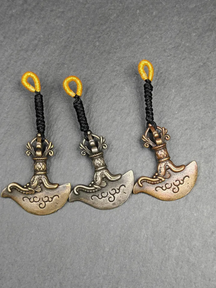 Delicate Small Kartika Amulet (Knife of the dakinis),Gandhanra Antique Tibetan Buddhism Protective Charm Pendant,31×27mm