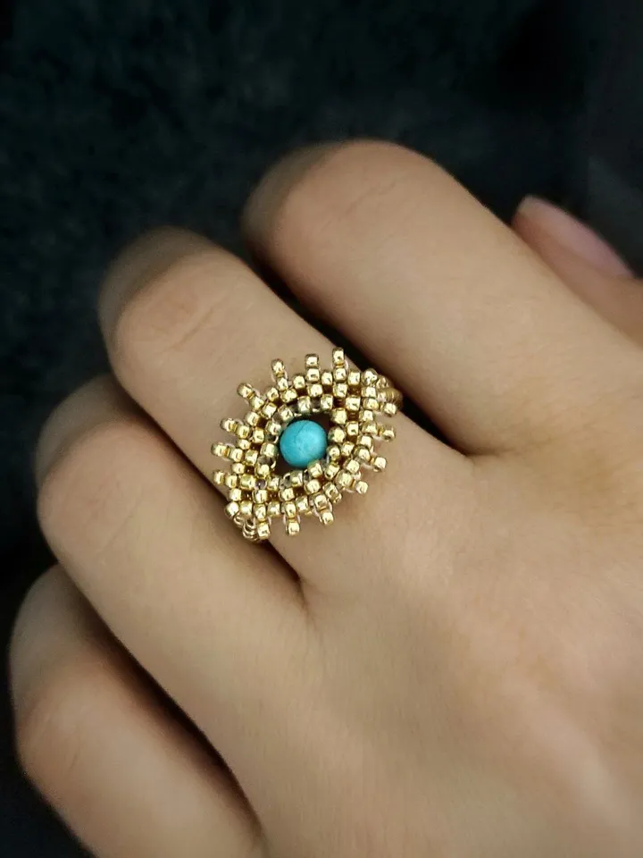 PDF tutorial - Beaded Eye ring