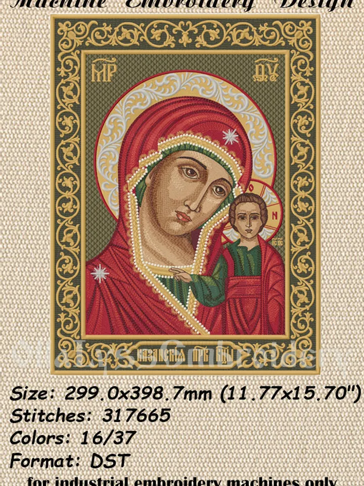 Our Lady of Kazan embroidery design