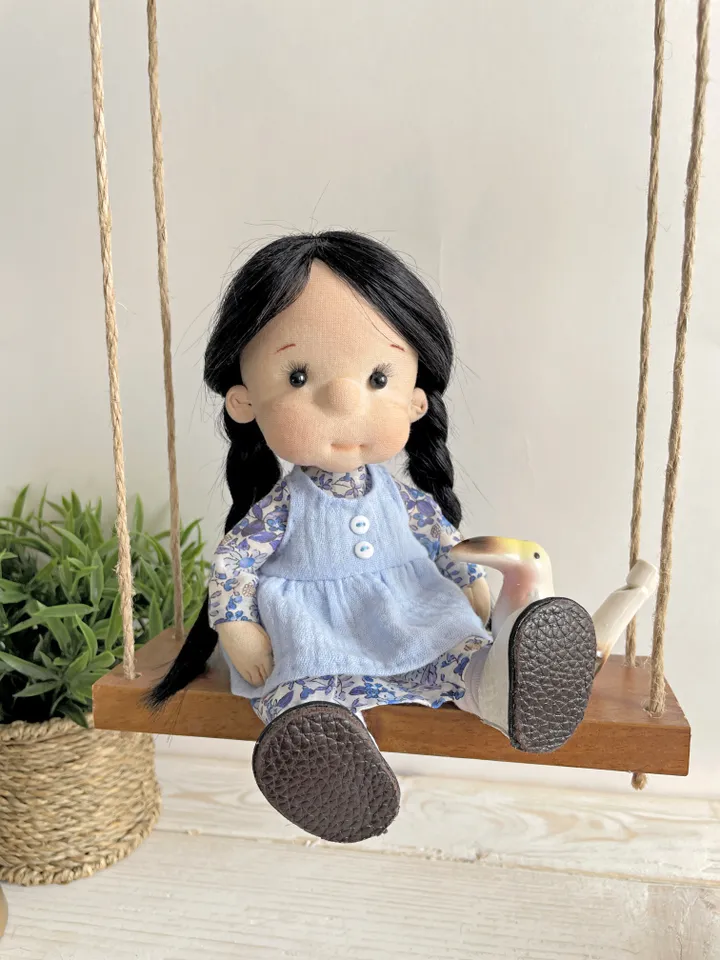 Handmade Textile Doll Art Doll Waldorf Doll Inspiration Birthday Gift for Girl
