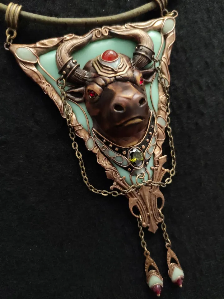 Minotaur Pendant, Minotaur Necklace,Mythology charm, necklace animal