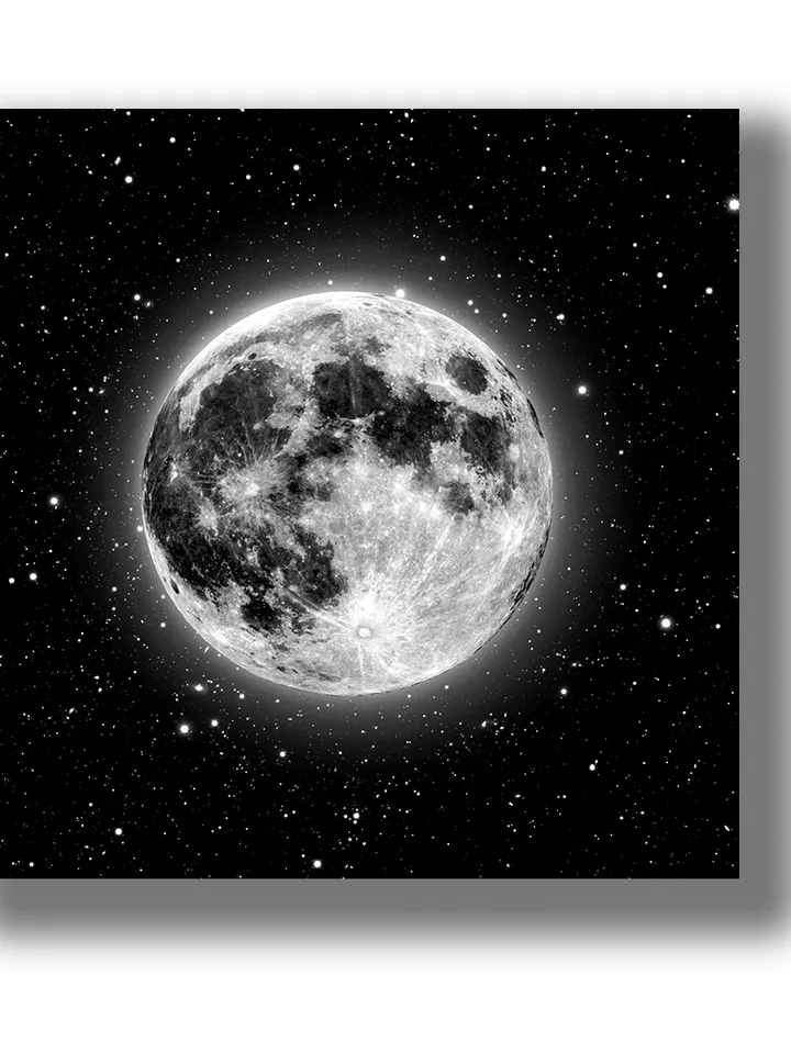 The moon and stars in space photography.