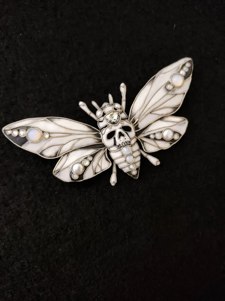 Moth brooch, Gothic moth, Moth jewel, Gothic Moth pin, Art Deco brooch