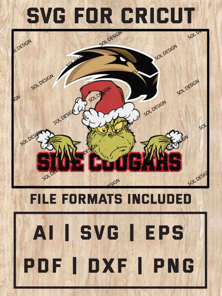 Grinch SIU Edwardsville Cougars SVG, NCAA SVG Design, NCAA SIUE Cougars SVG, NCAA Cougars Cricut, Christmas Svg, Grinch svg, Digital Download