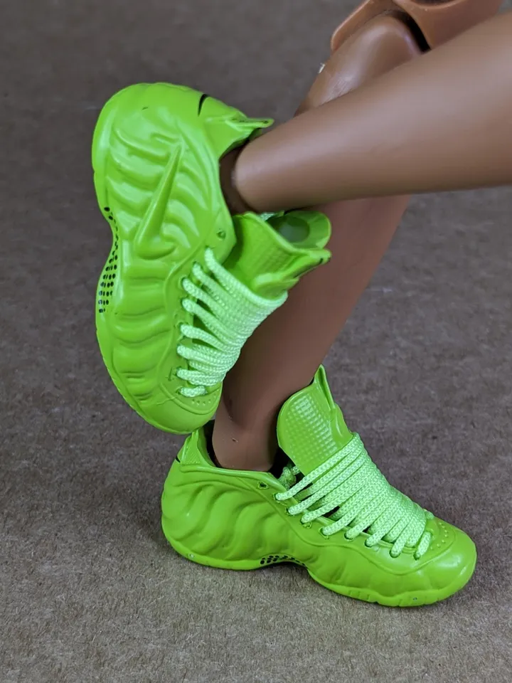 Premium green sneakers for 12 inch male dolls
