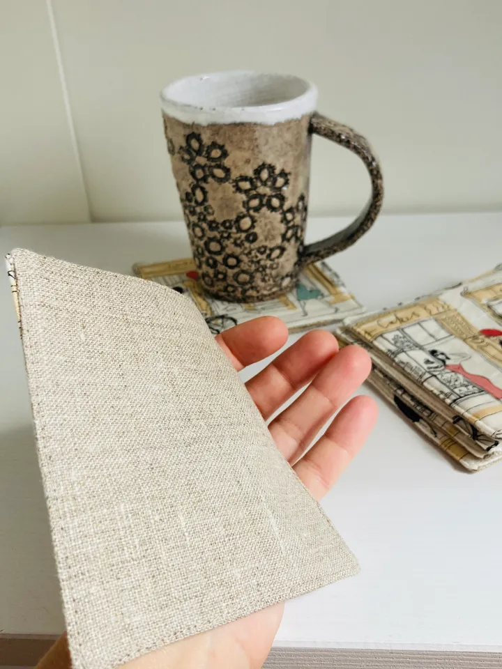 Coasters with Paris Set of 6 Linen-cotton coasters 4.5'' x 4.5''