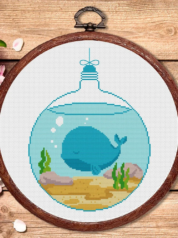 Whale In A Light Bulb Cross Stitch Pattern, Animals Cross Stitch, Embroidery Whale, Whale xStitch, Whale Pattern,Modern Cross Stitch #anm035