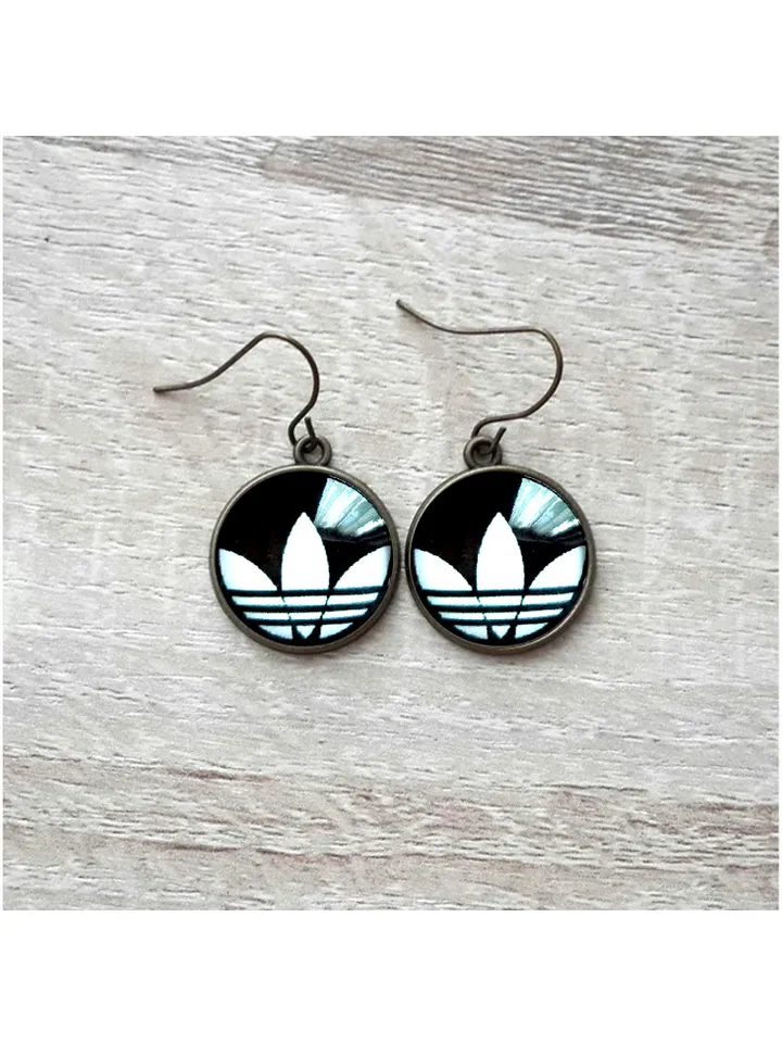 Adidas earrings, Adidas logo dangle earrings, lotus sport accessories