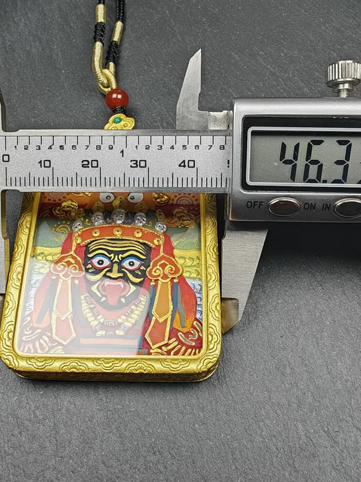 Gandhanra Handmade Tibetan Gau Ghau Shrine,Double Sided Shri Devi Tsa Tsa,Drashi Lhamo,Zashi Lhamo,Mini Tibetan Buddhist Altar Amulet