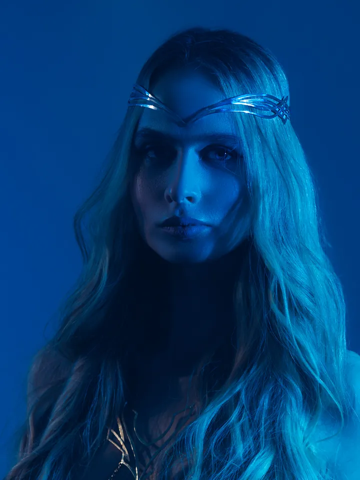 Stylish futuristic fantasy tiara Silver cyberpunk Elf diadem cosmic elven Headpiece wedding Bridal circlet Maat