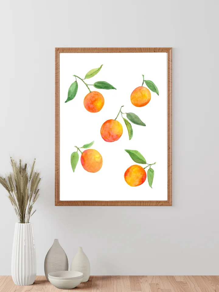 Orange Watercolor Painting Print Kitchen Fruit Wall Decor OrangePlant  Fruit Art Print Watercolor Orange Kitchen Wall Art Print Oranges Art